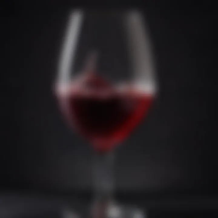 A close-up of a glass of Port red wine