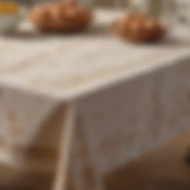 Close-up of Tablecloth Fabric and Design Close-up of Pottery Barn tablecloth fabric and design