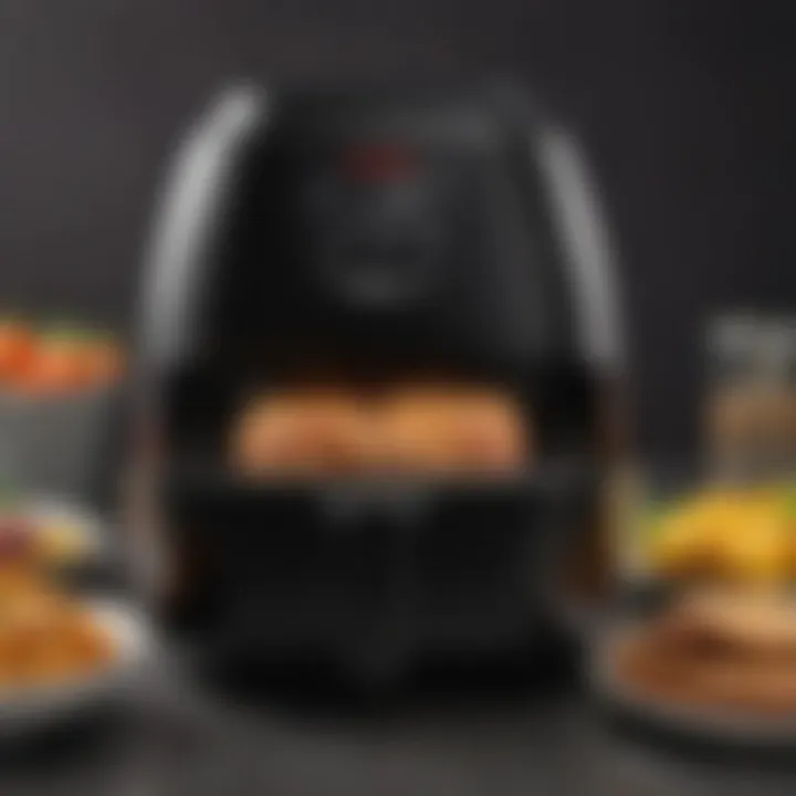 Detailed view of the control panel and features of the PowerXL Air Fryer Grill Deluxe.