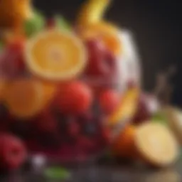 Vibrant assortment of fruits used in sangria.