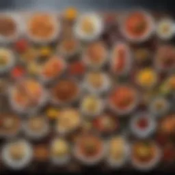 A colorful assortment of diabetic-friendly meals arranged on a table