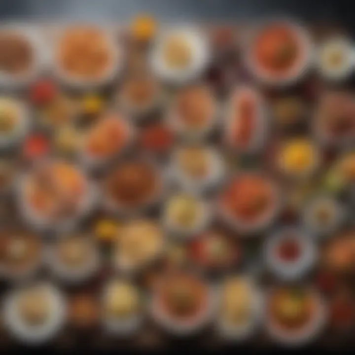 A colorful assortment of diabetic-friendly meals arranged on a table