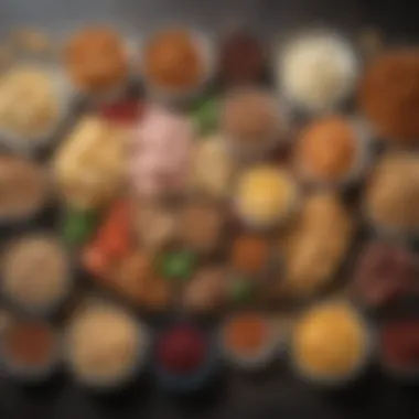 Diverse Protein-Packed Snack Platter A quick snack platter displaying various protein-rich foods