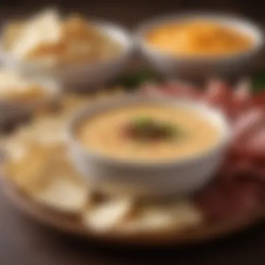 Vibrant Queso with Meat Dip A vibrant bowl of queso with meat dip showcasing its rich textures and colors.