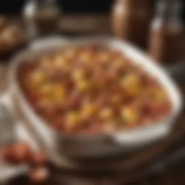 Hearty Kielbasa and Potato Bake A hearty kielbasa and potato bake served in a casserole dish