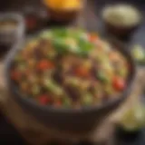 Black bean and quinoa salad served in a rustic bowl