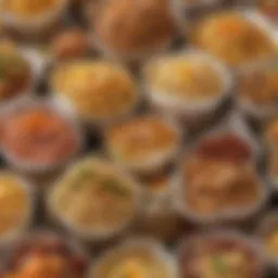 An array of ramen snack varieties showcasing vibrant packaging and diverse flavors