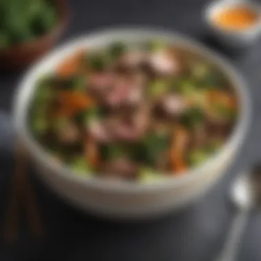 Finished Beef Broccoli Dish A colorful bowl showcasing the finished beef broccoli dish