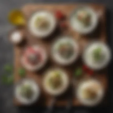 A variety of Greek yogurt dressing recipes displayed on a rustic table