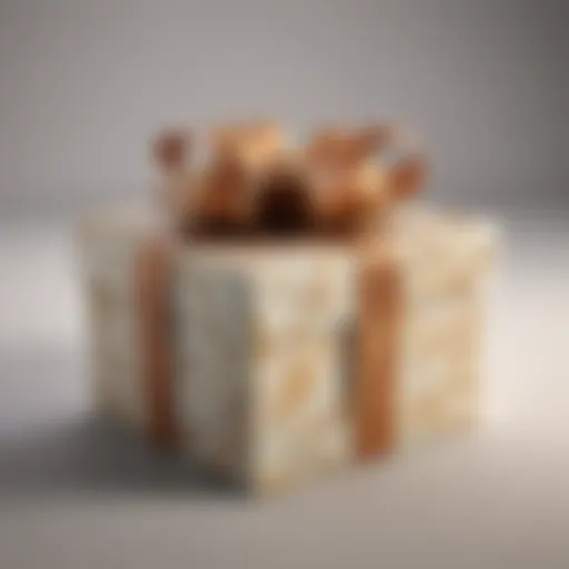 A beautifully wrapped gift box adorned with a ribbon, symbolizing thoughtfulness.