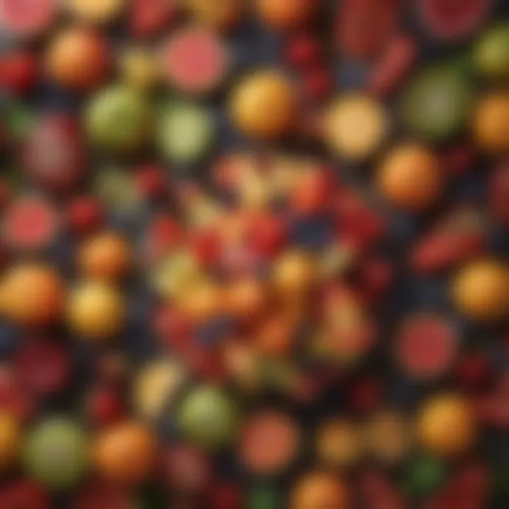 A vibrant assortment of fresh fruit arranged beautifully