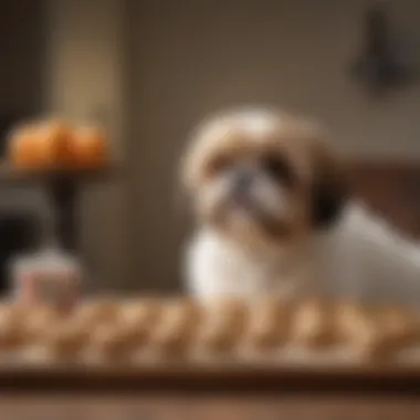 A Shih Tzu being rewarded with a homemade treat