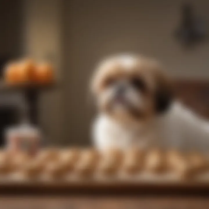 A Shih Tzu being rewarded with a homemade treat