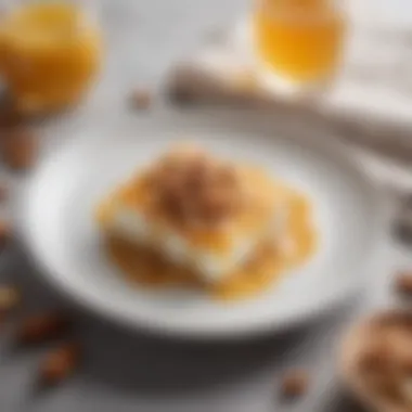 Decadent Greek yogurt dessert topped with honey and nuts