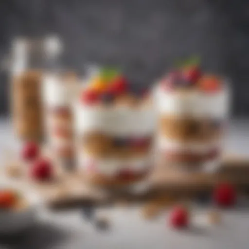 A refreshing Greek yogurt parfait layered with fruits and granola