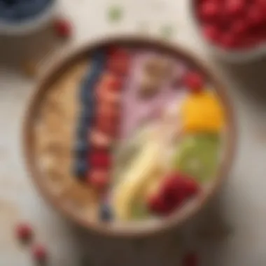 Artfully Arranged Protein Smoothie Bowl An elegant layout of a smoothie bowl topped with protein ingredients