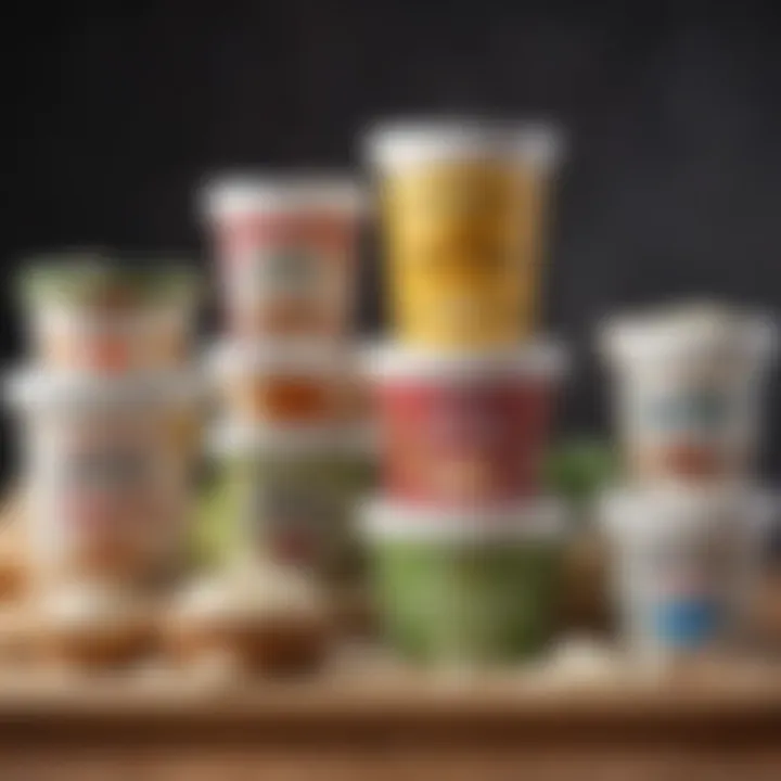 A variety of vegan cottage cheese products on display