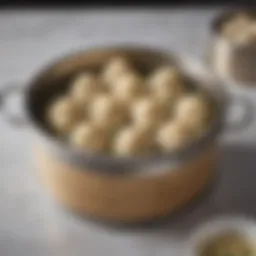 A beautifully arranged stainless steel dim sum steamer filled with assorted dumplings
