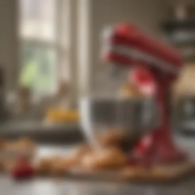 Detailed view of stand mixer attachments