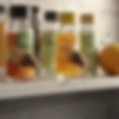 Natural Repellents for Fruit Flies Natural repellents displayed on a kitchen shelf