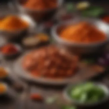 A variety of fresh ingredients for homemade tandoori masala