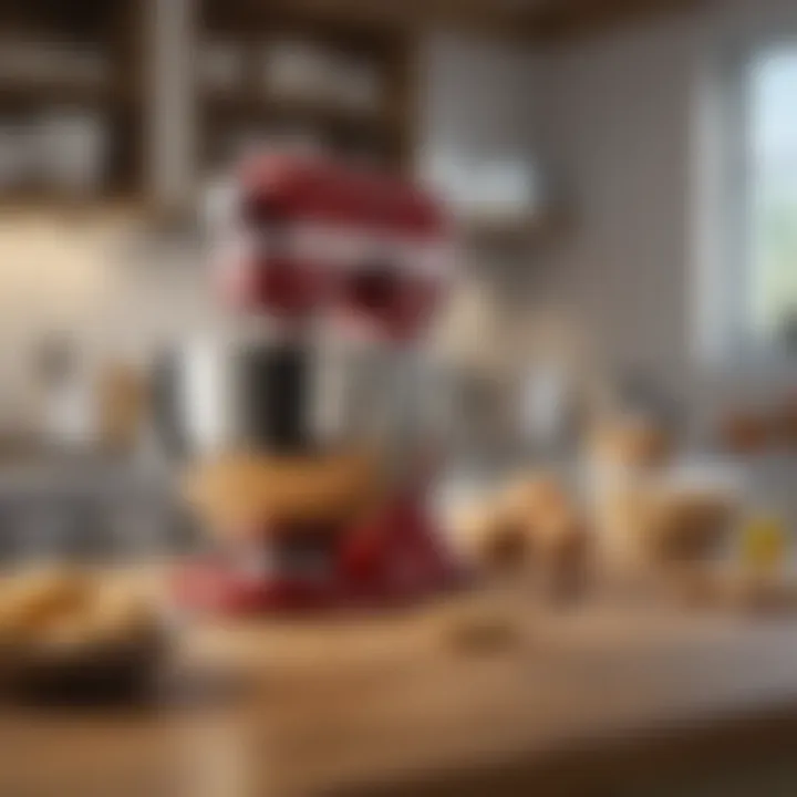A close-up of KitchenAid mixer features and controls