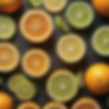 Citrus Zest for Natural Flavor A close-up of fresh citrus fruits like lemon and lime for zest