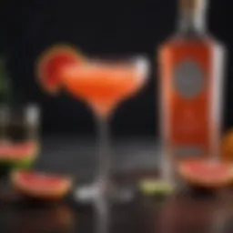 Elegant tequila cocktail with grapefruit twist