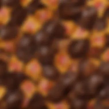 A close-up of chocolate-covered Lay’s chips showcasing their glossy finish