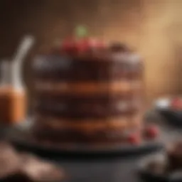 Rich chocolate cake layered with ganache