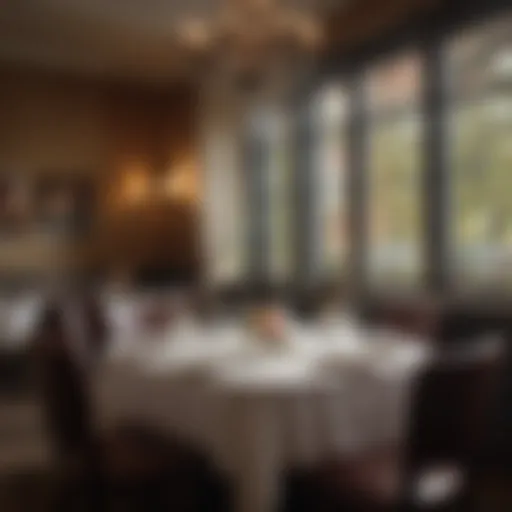 Elegant dining setting with ambient lighting