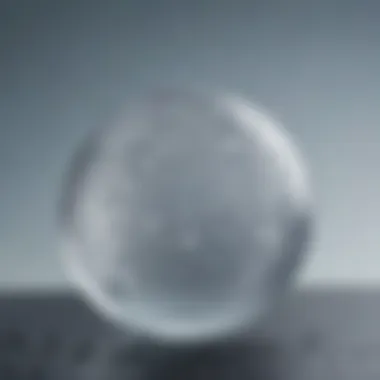 Detailing the Ice Sphere Close-up view of a perfectly crafted ice ball with condensation