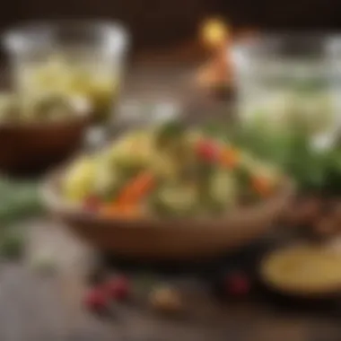 Flavorful Enhancements for Salt Pickles An array of spices and herbs used in making salt pickles, emphasizing flavor enhancement.