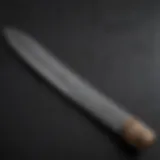 Close-up of a meticulously crafted knife blade showcasing its unique patterns