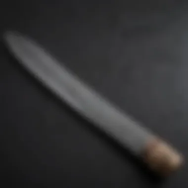Meticulous Blade Patterns Close-up of a meticulously crafted knife blade showcasing its unique patterns