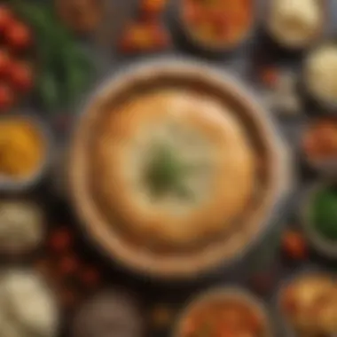 An array of fresh ingredients showcasing the diversity of pot pie fillings