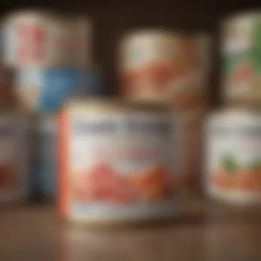 Nutritional Insights of Canned Tuna Nutritional values displayed on a chart next to canned tuna