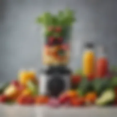 Fresh Ingredients for Veggie Blender Drinks Vibrant array of fresh vegetables and fruits ready for blending.