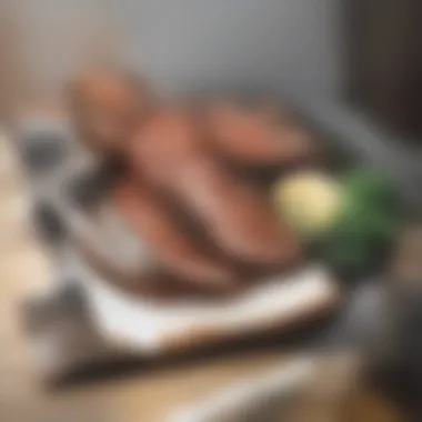 High-Quality Cuts of Ostrich Meat Selection of high-quality ostrich meat cuts on a wooden board