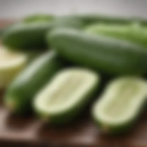 An array of fresh cucumber varieties