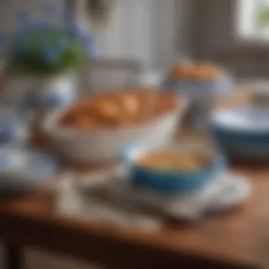 A beautifully set dining table featuring Vintage CorningWare.