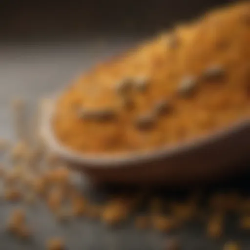 A close-up of bee pollen granules highlighting its rich texture and color