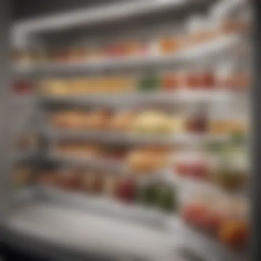 Neatly arranged frozen foods in clear containers