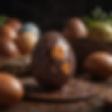 Artisan Craftsmanship in Chocolate Easter Eggs A beautifully crafted British chocolate Easter egg with intricate decorations