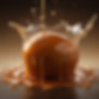Bubbling Caramel in the Making A bubbling pot of caramel in the making with a rich color