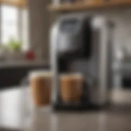 Sleek Keurig coffee maker designed for travel mug compatibility