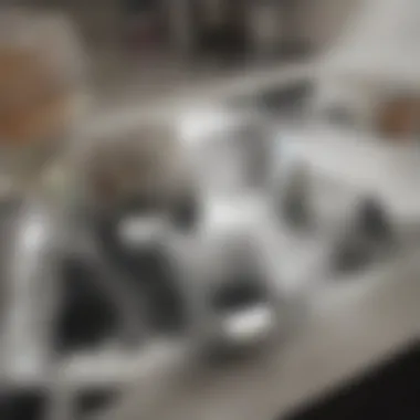 Stainless Steel Scrubbies in an Organized Kitchen An organized kitchen sink area featuring stainless steel scrubbies alongside cleaning supplies.