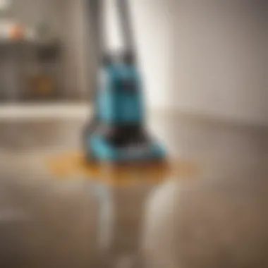 Hybrid cleaning device in action on a floor