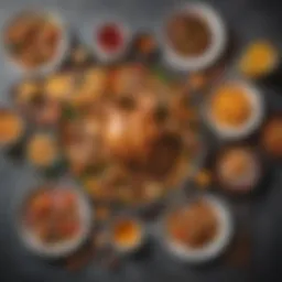 A beautifully arranged platter of comforting meals