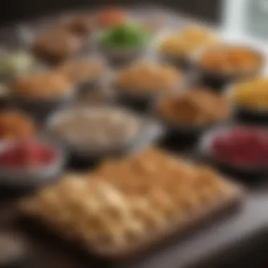 A beautifully set table featuring a variety of three-ingredient snacks ready to be enjoyed.